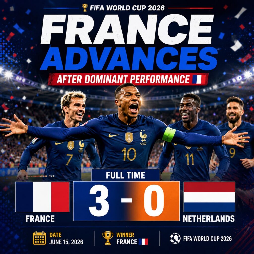 france advances 3-0